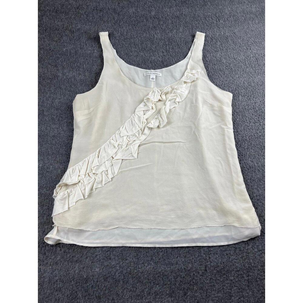 Banana Republic Cream Ruffle Detail Tank Top Size‎ Large